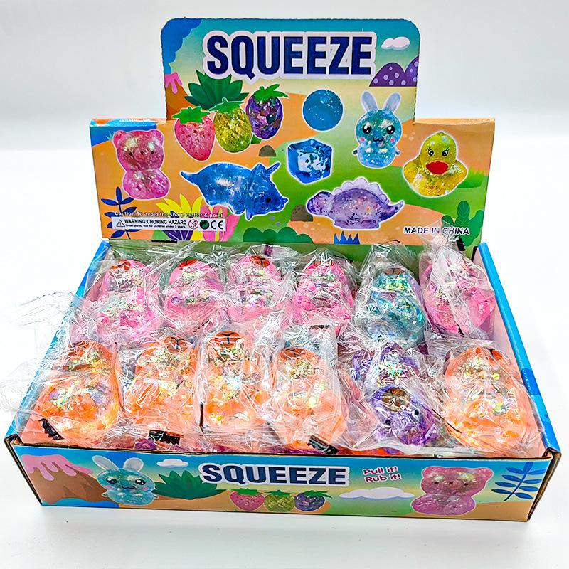 Cartoon Capybara Decompression Toy Soft Glitter Gummy Fidget Toys Pinching And Anti Stress Squeeze Toy Gifts