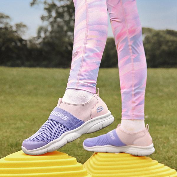 Skechers Kids Comfortable Versatile Casual Outdoor Non-Slip Shock Absorbing Low-Top Running Shoes Kids sneakers Pink Purple 302579L-PKLV