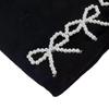 Pearl Bow Knit Hat: Trendy Korean-Style Autumn/Winter Pullover with Ear Protection.