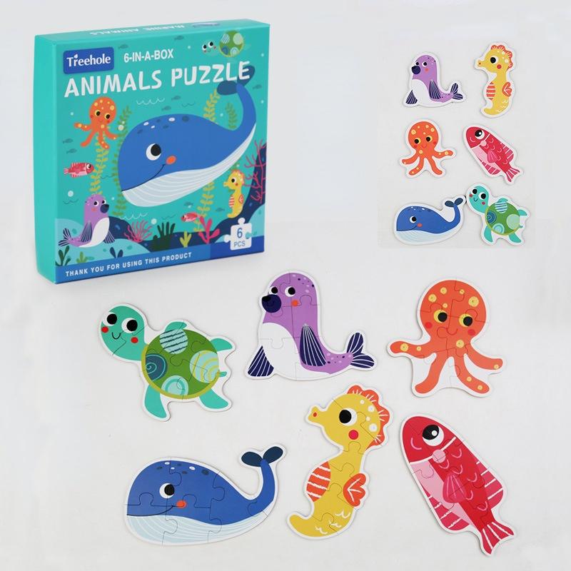 

New Large Size Wooden Jigsaw Puzzles for Kids Montessori Games Cartoon Animals Vehicle Cognitive Children Baby Educational Toys