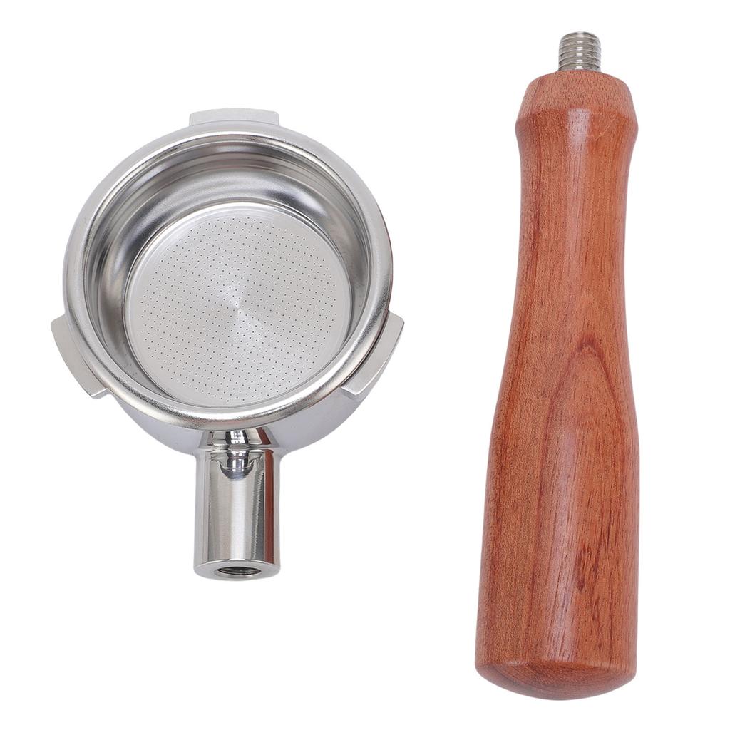 58mm Bottomless Portafilter Fit for Petrus Stainless Steel Universal 3 Ears Portafilter with Wooden