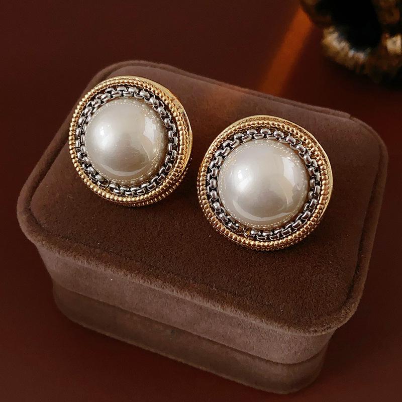 Silver Needle Diamond Teardrop Pendant Stud Earrings - Vintage Luxury Design