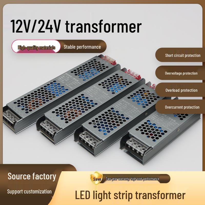 Ultra-thin Silent Indoor 220V To 24V LED Driver Transformer for Light Box, 60/400W, 12V Output