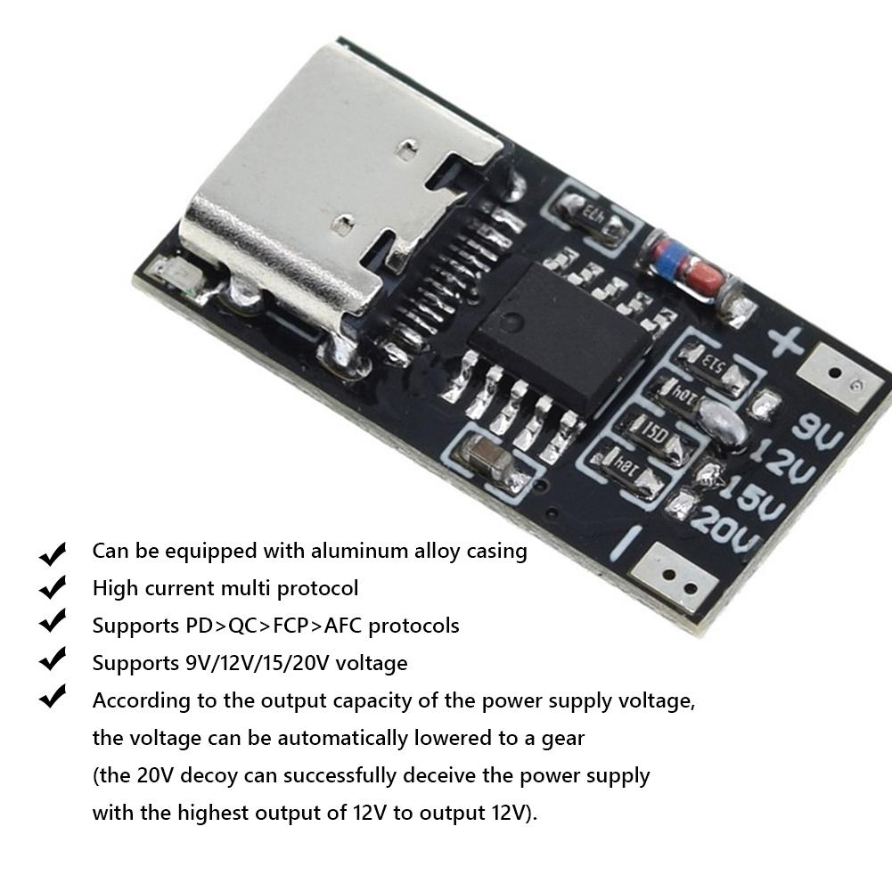 PD/QC/AFC Typ-C Decoy Board USB Boost Modul 9V 12V 15V 20V Schnelllade-Spannungsprotokoll Trigger Board PD3.0/2.0 FCP AFC