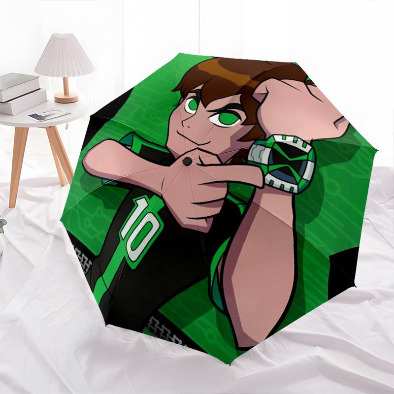 Ben 10  pattern, automatic folding umbrella, portable and foldable design, 8 ribs, a Christmas or birthday gift.