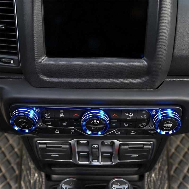Air Conditioning Switches Knob Cover for 2018 To 2022 JLU Models Easy Snap On Installation Aluminum Upgraded Interior St
