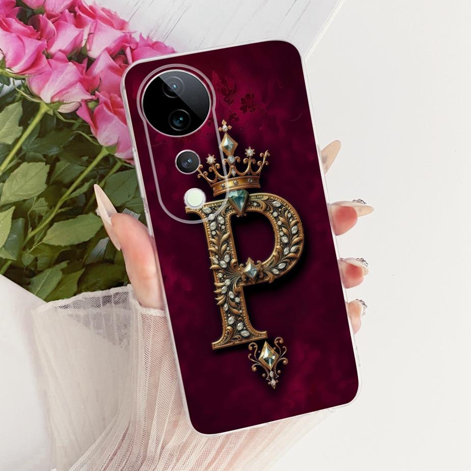 For Vivo V40 Pro Case V2347 Luxury Crown Letters Cover Soft Slim Phone Case For Vivo V40e V 40 Pro VivoV40 E V2403 Fundas Bumper