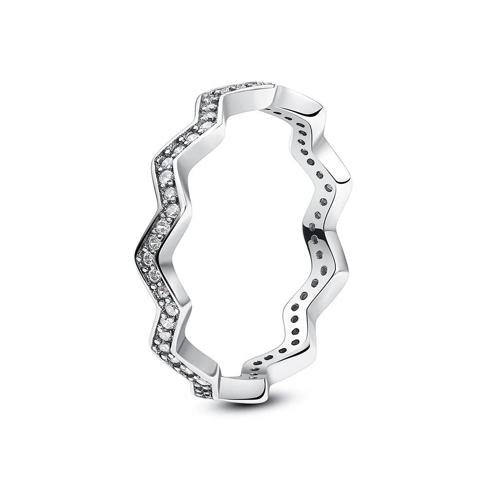 925 Silver Heart-shaped Circular Crown Ring, Sparkling Classic Zircon Couple Jewelry, Exquisite Gift