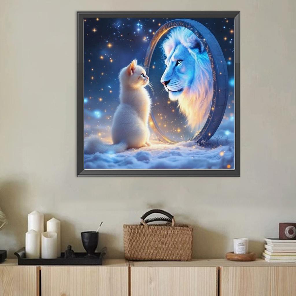 Kit Pittura ad Olio Acrilica Animali Fai da Te Senza Cornice con Numeri 40*40cm Kit Pittura Acrilica su Tela per Principianti Decorazione Murale
