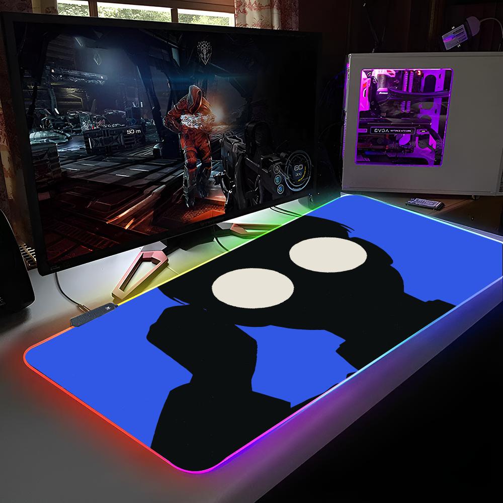 Anime D-Dandadanes Mouse Pad RGB Backlit Mouse Pad Laptop Mouse Pad Laptop Gamer Computer Desk Gaming Accessories