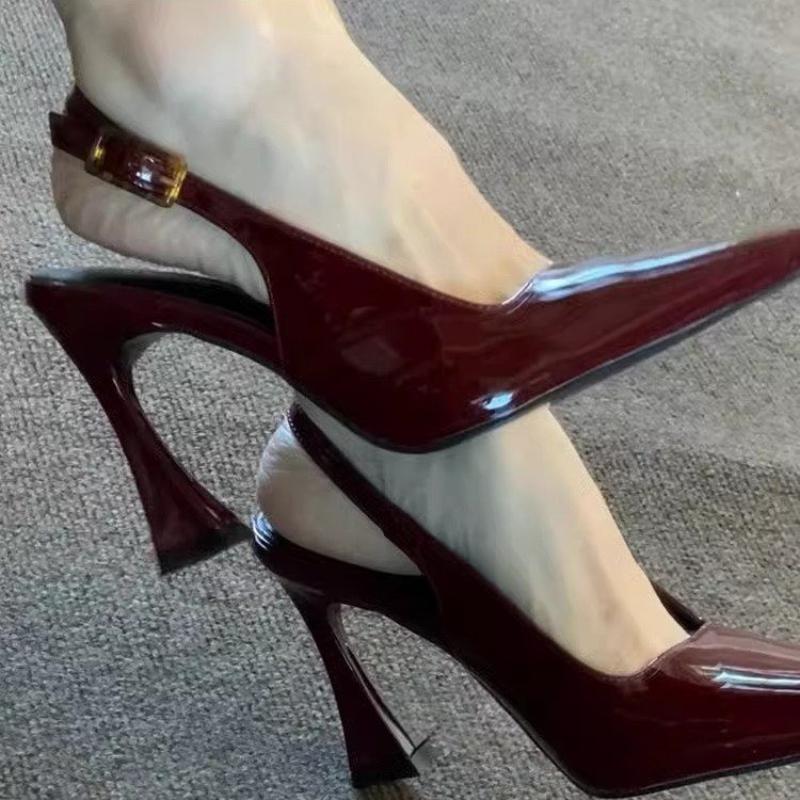 

Мода 2025 Новые Роскошные Дизайнерские Летние Женские Сандалии Модные Туфли-Слингбэки с Острым Носком Элегантные Женские Сандалии на Высоком Каблуке Стриптизёрши 40