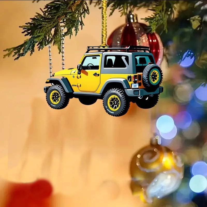 Vehicle Mirror Acrylic Ornament With Offroad Theme Car Interior Decoration Gift