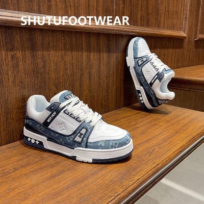 Spring Men's Shoes New Casual Soft-soled Color Matching Sports Shoes Low-top Breathable Non-slip Board Shoes