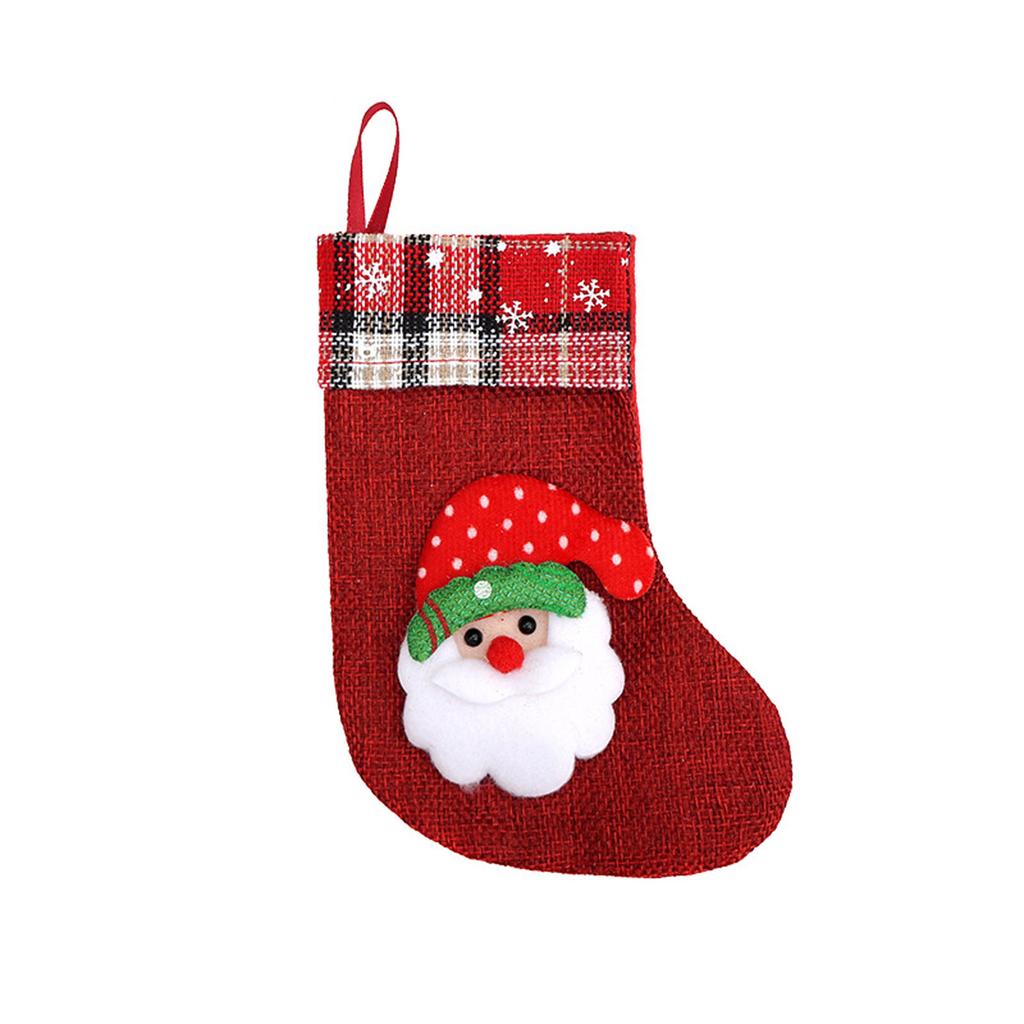 Christmas Socks Small Linen Snowman Candy Gift Bag Christmas Decoration Christmas Socks