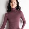 Women's Slim Fit High Neck Wool Sweater - Lightweight, Sheer Base Layer for Spring and Autumn