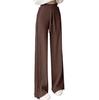 Autumn and winter new tassel thin pit strip knitted wide-leg pants high waist drawstring thin casual warm floor mopping wool pants thick