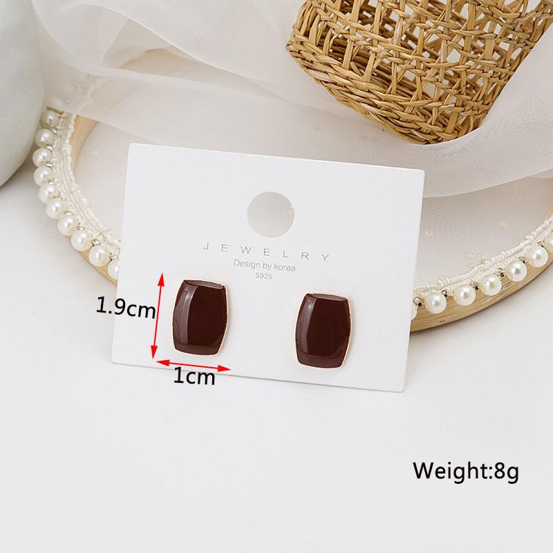 New Wine Red Geometric Hanging Earrings for Women Metal Pendants Dangle Earrings Red Color Exaggerated Drop Earrings aretes