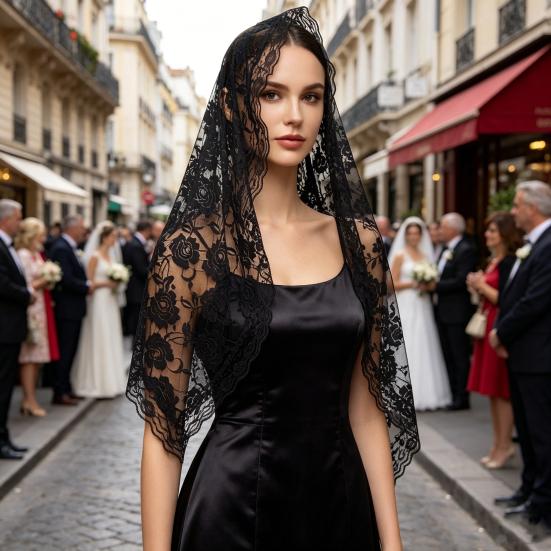 Women Veil 1-Tier Wedding Veil with Exquisite Lace Binding Romantic Bridal Headpiece for Church Ceremonies Engagement Banquets