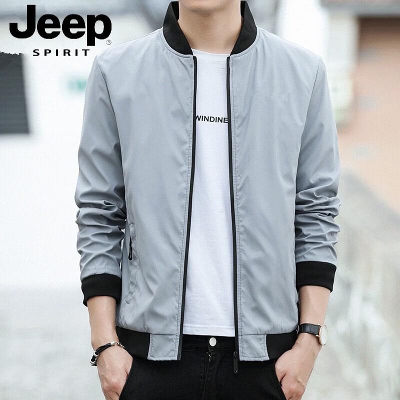 JEEP SPIRIT Men s Stand Collar Baseball Jacket 4XL