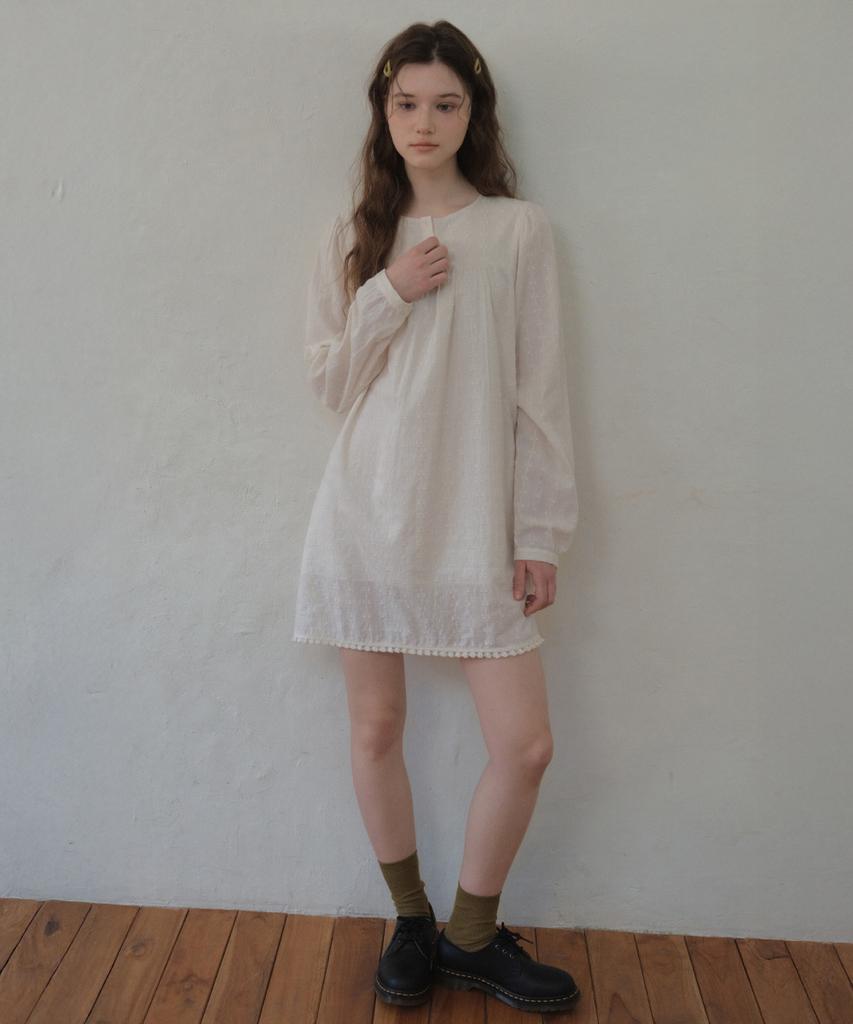Aueonoseuteljia Luna Puff Tassel Dress_Cream(O26Ops01)