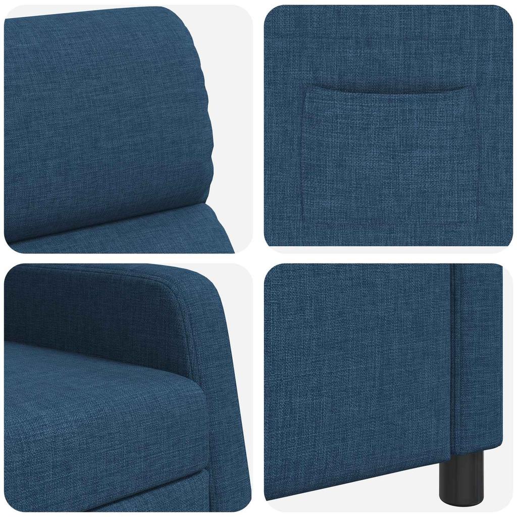 Recliner Chair Blue Fabric