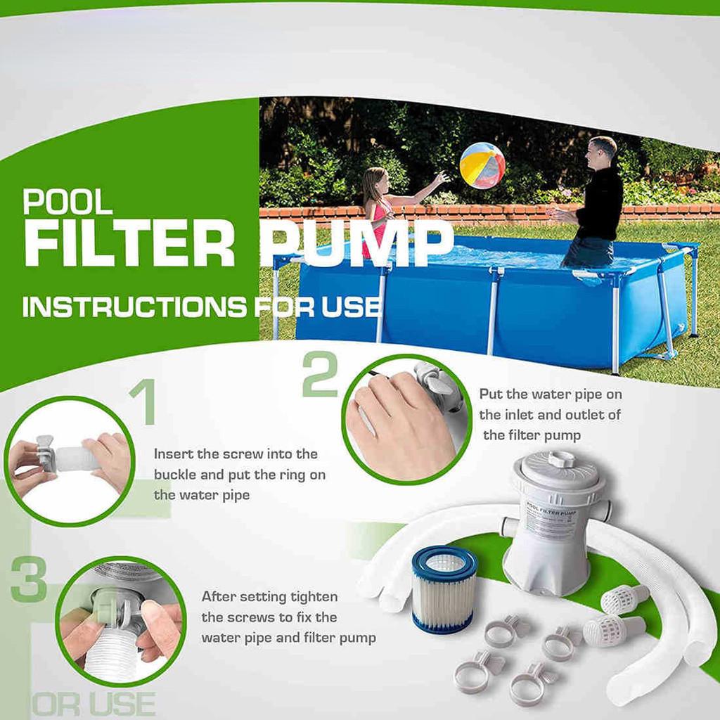 15W 300 Gallon Svømmebasseng Filtreringspumpe Dedikert Bassengbehandlingsutstyr Svømmebasseng Rengjørings- og Filtreringspumpe