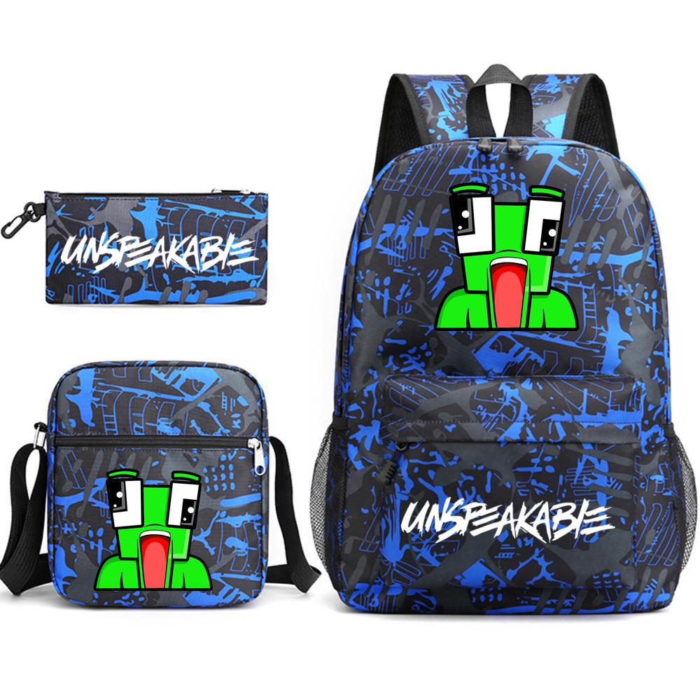 Unspeakable School Bag Fashion Male And Female Student Backpack Casual Crossbody Bag Cartoon Printed Backpack