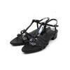 Vivian Pointed Toe Flat Low Heel Sandals V30600SM Black LL Women's T-Strap (25.0)