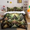 Golden Festive Woods Bedding Sets Duvet Cover Sets Duvet Covers Pillowcases(1*Duvet Cover 2*Pillowcases Without Duvet Insert)