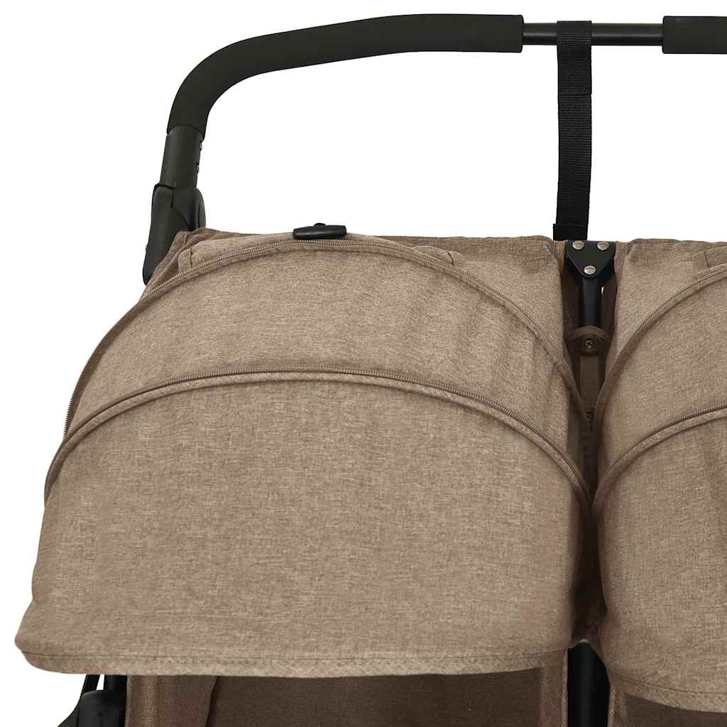 Twin Stroller Taupe Steel