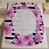 3pcs Fitted Sheet Set Pink Roses On Black And White Stripes Bed Sheet With Pillowcases For Bedroom Decor