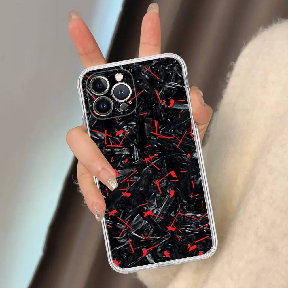 Forged Carbon Fundas Transparent Soft Phone Case For IPhone 15 12 14 16 17 13 Plus 11 Pro Max 13 Pro