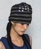 GLACK Gc085 Summer Stitch Stripe Snap Beanie (Black)