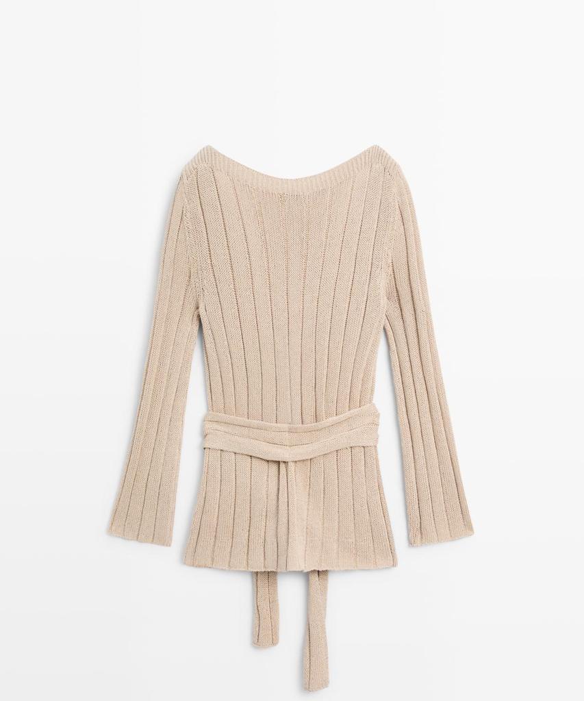 Masimodutti Cotton Blend Boat Neck Knit Sweater