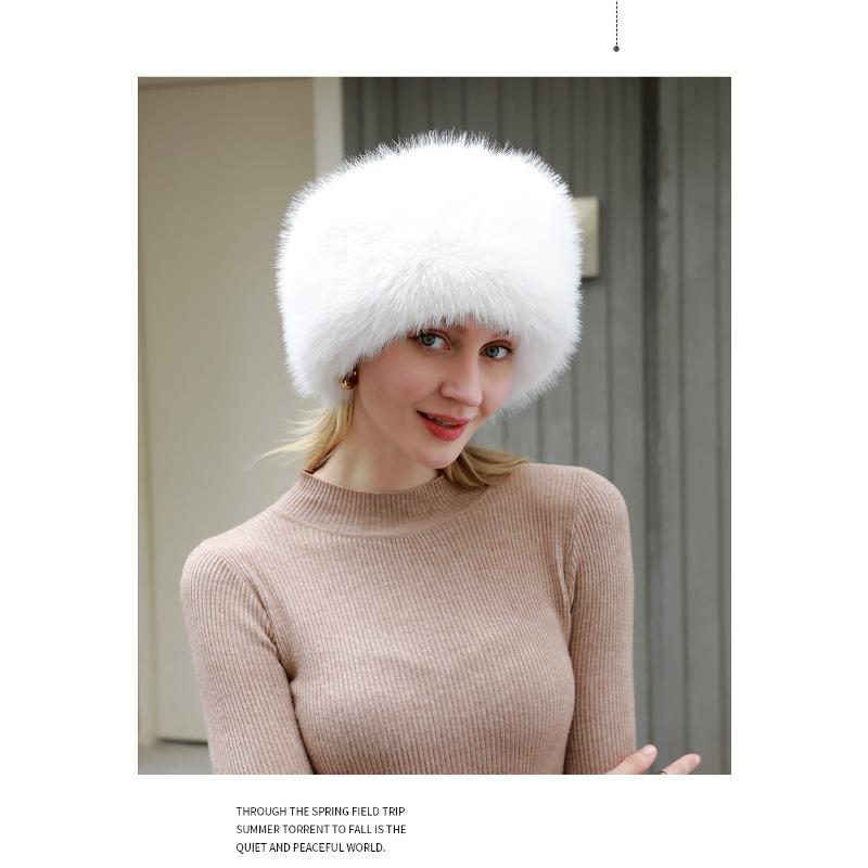 Mao Hat, Winter, Warm, Thick, Plush, Empty Top Hat, Solid Color Headband