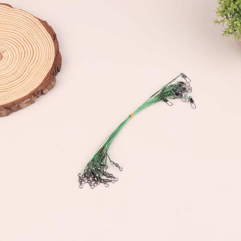 20 stk Anti-bitt Stål Fiskesene Ståltråd Fortom Med Svivel Fisketilbehør Blykjerne Fiskesene 15/20/30 cm