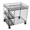 Mobile Storage Rack Breathable Space Saving Kitchen   with 360 Degrees  Rotating Lockable Wheels Pull Out Baskets for Bowls Dishes