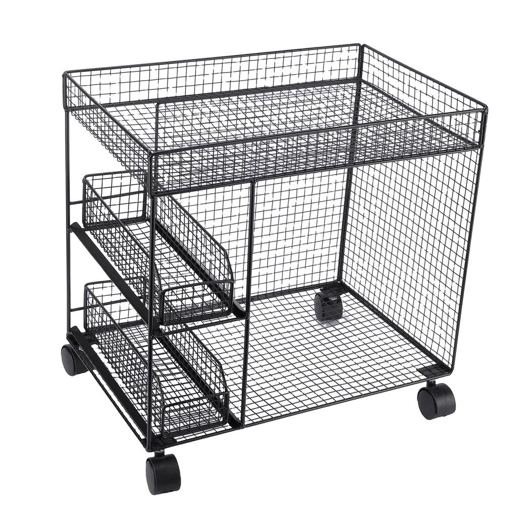 Mobile Storage Rack Breathable Space Saving Kitchen   with 360 Degrees  Rotating Lockable Wheels Pull Out Baskets for Bowls Dishes
