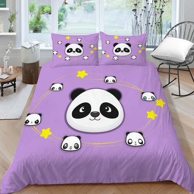 Povlak na přikrývku Povlak na polštář Dvou- nebo třídílná sada Kreslená panda Digitální tisk Polyester Roztomilý styl
