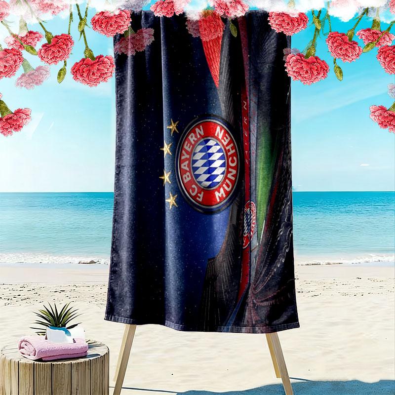 Asciugamano da Spiaggia con Stampa FC Bayern Monaco, Asciugamano Grande Morbido Asciugatura Rapida per Spiaggia Campeggio Nuoto