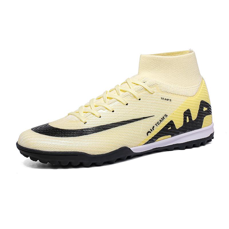 Foreign trade high-top football shoes men's and women's TF knitted mesh sports AG sneakers special training shoes for sports competitions
