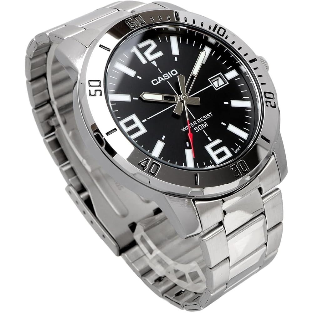 Casio Standard Analog Quartz Men's Watch MTP-VD01D-1BV Metal Band Black Imported Model
