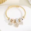 DIY Gold Stainless Steel Bracelet Exquisite Oil Drip Pendant Alloy Adjustable Couple Bracelet