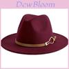 Wool Fabric Fedora Hat For Men And Women With Wide Brim Sun Protection For Casual Outdoor Wear