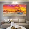 Reliabll Art Beach In Sunset Landscape Photos Landscape Canvas Pictures Wall Posters for Decorating the Living Room Without Frames