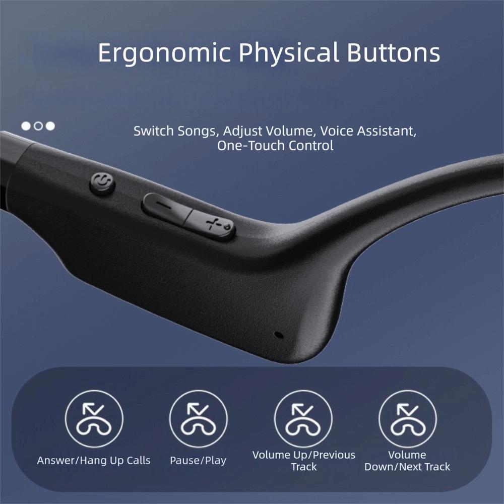 Wireless Bone Conduction Headphones With Mic Wireless Bluetooth Headset Outdoor Sports