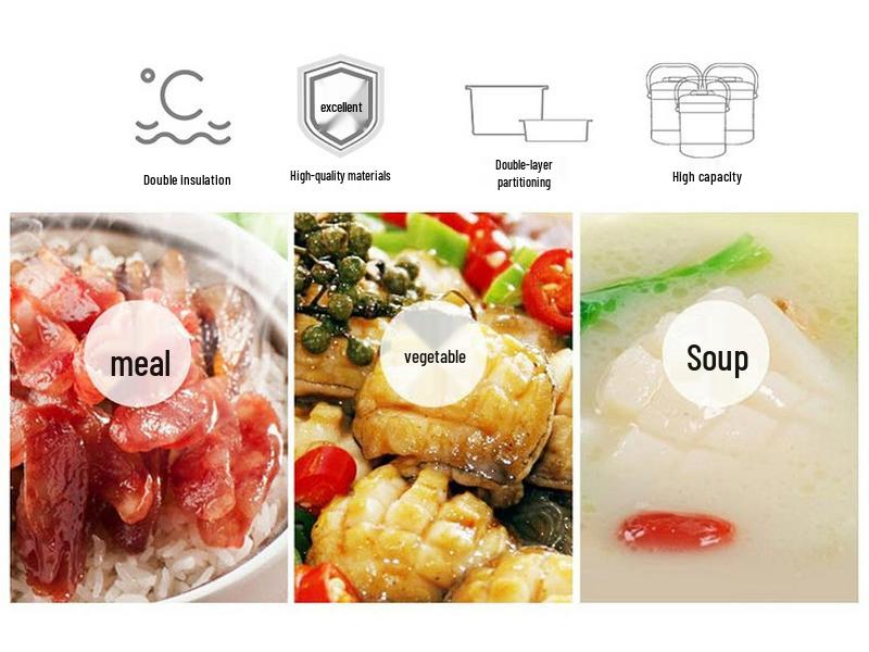 Stainless Steel Vacuum Insulated Lunch Box with Cutlery for Students and Office Workers