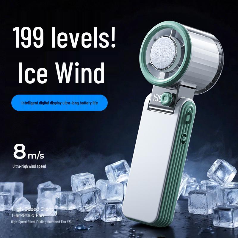 Y31 High-Speed Ice Cooling Portable Fan with Refrigeration Green & White