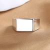 Korean Version of Fashionable Personalized Men's Wide-faced Ring, Rectangular Simple Naked Ring, Plain Ring Jewelry 2026