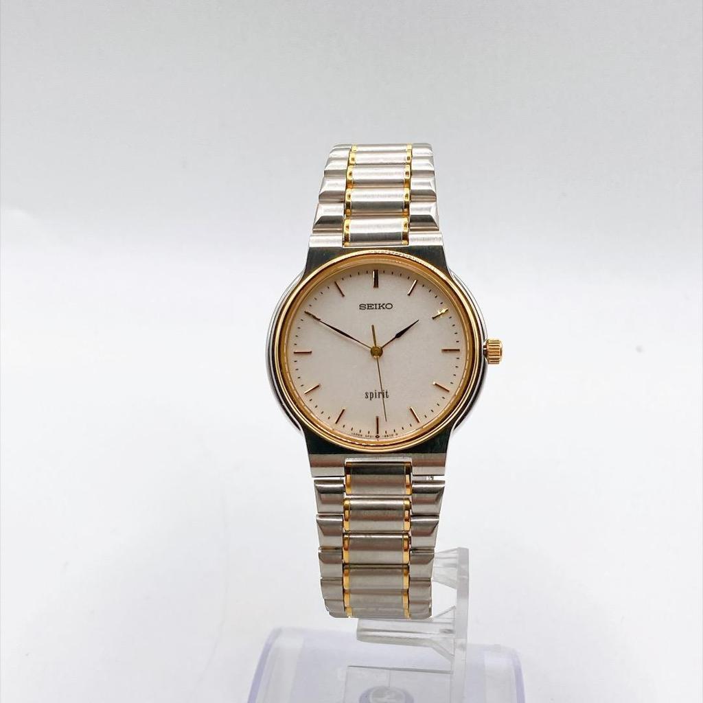 Used SEIKO Spirit Men's Watch Quartz Combi New Battery 546